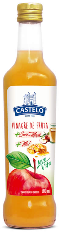 Vinagre de Fruta Ma com Suco de Ma e Mel Castelo Leve Vita: